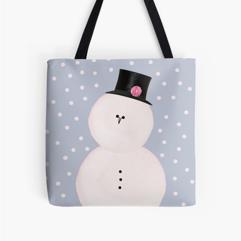 Snowman Tote Bag - Let it Snow! 13x13 Original Design by Brown’s General - Picture 3 of 7